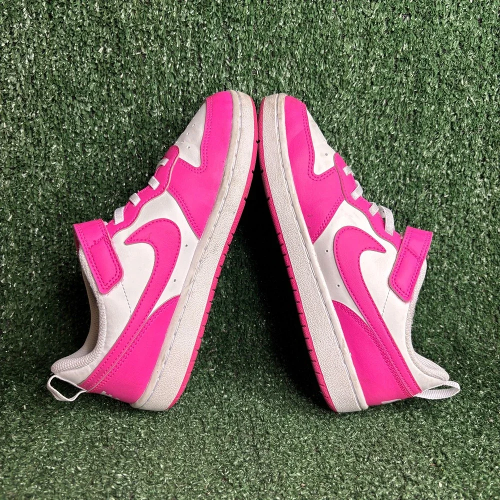 Nike Court Borough Low Recraft Athletic Sneaker White Laser Fuchsia Youth 2.5Y